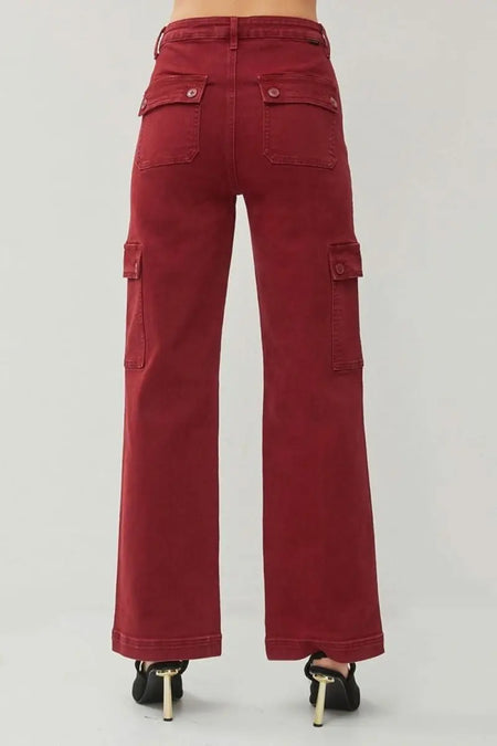 RISEN Full Size High Rise Wide Leg Cargo Jeans - Sleekdenim.com