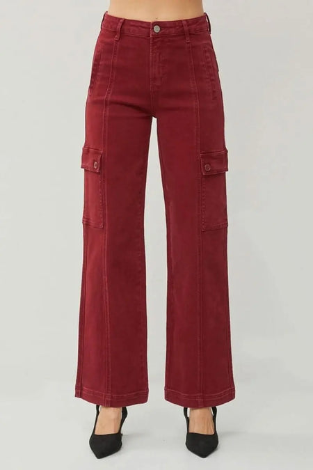 RISEN Full Size High Rise Wide Leg Cargo Jeans - Sleekdenim.com