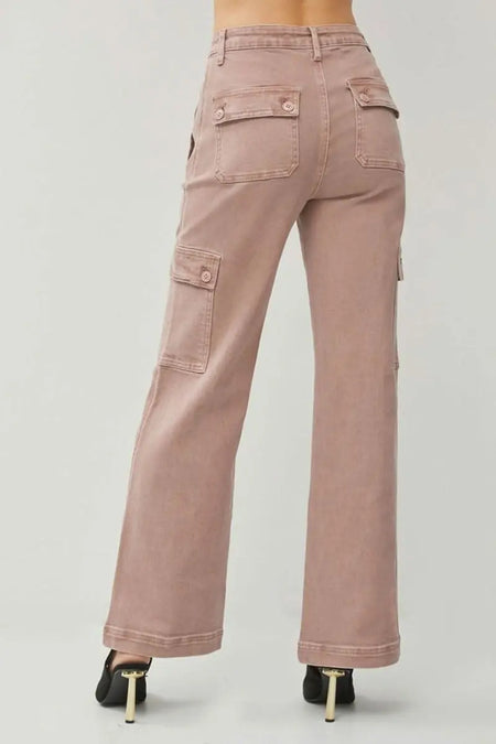 RISEN Full Size High Rise Wide Leg Cargo Jeans - Sleekdenim.com