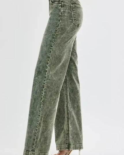 RISEN Full Size High Rise Wide Leg Corduroy Jeans Plus Size - Sleekdenim.com