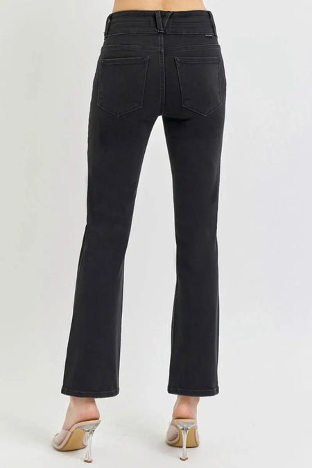 RISEN Full Size High Rise Wide Waistband Ankle Bootcut Jeans - Sleekdenim.com