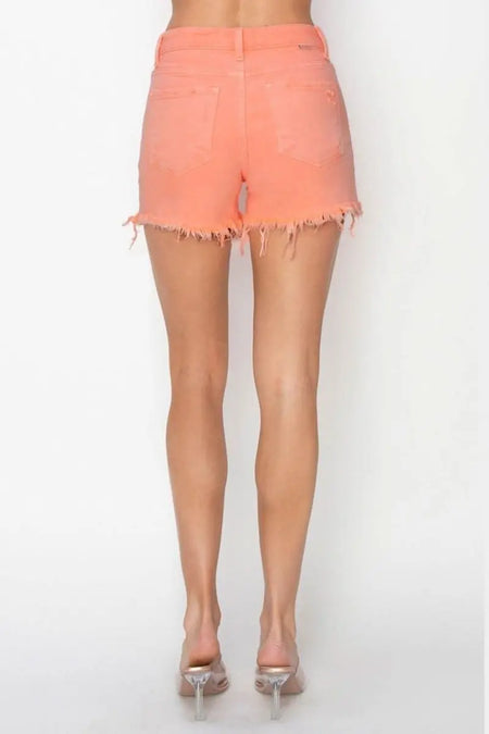 RISEN Full Size High Waist Ripped Denim Shorts - Sleekdenim.com