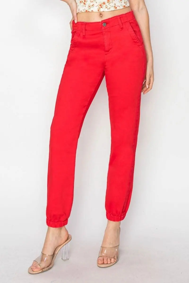 RISEN Full Size High Waisted Jogger Jeans - Sleekdenim.com