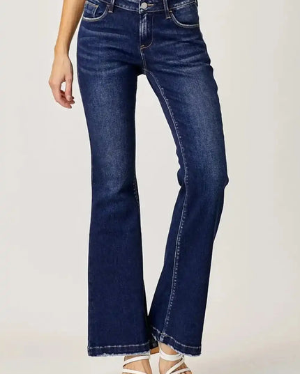 RISEN Full Size Low Rise Flare Jeans - Sleekdenim.com
