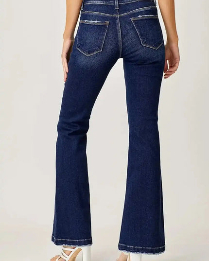 RISEN Full Size Low Rise Flare Jeans - Sleekdenim.com