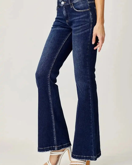 RISEN Full Size Low Rise Flare Jeans - Sleekdenim.com