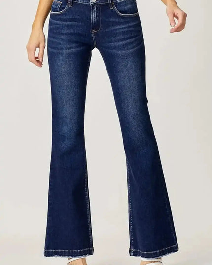 RISEN Full Size Low Rise Flare Jeans - Sleekdenim.com