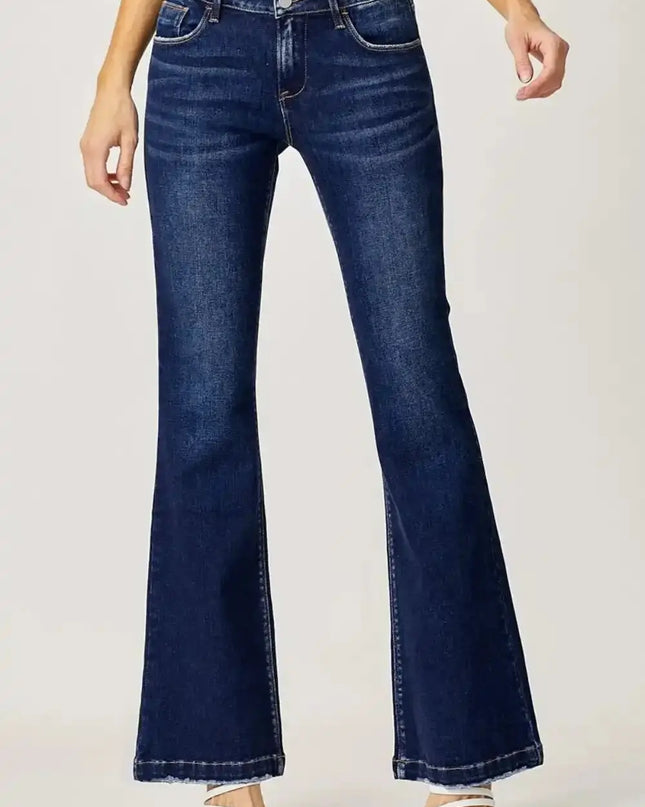 RISEN Full Size Low Rise Flare Jeans - Sleekdenim.com