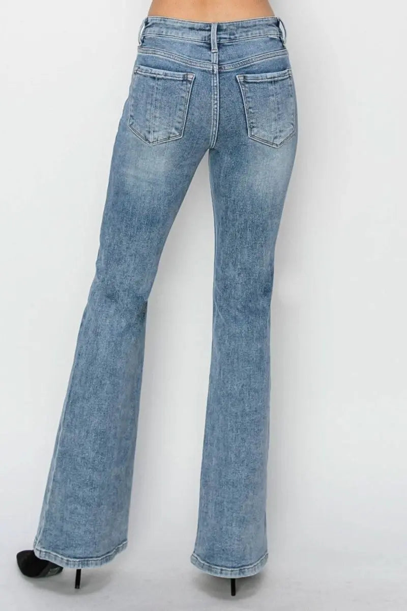 RISEN Full Size Mid Rise Bootcut Jeans - Sleekdenim.com