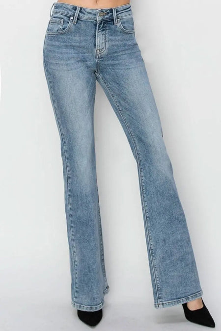 RISEN Full Size Mid Rise Bootcut Jeans - Sleekdenim.com