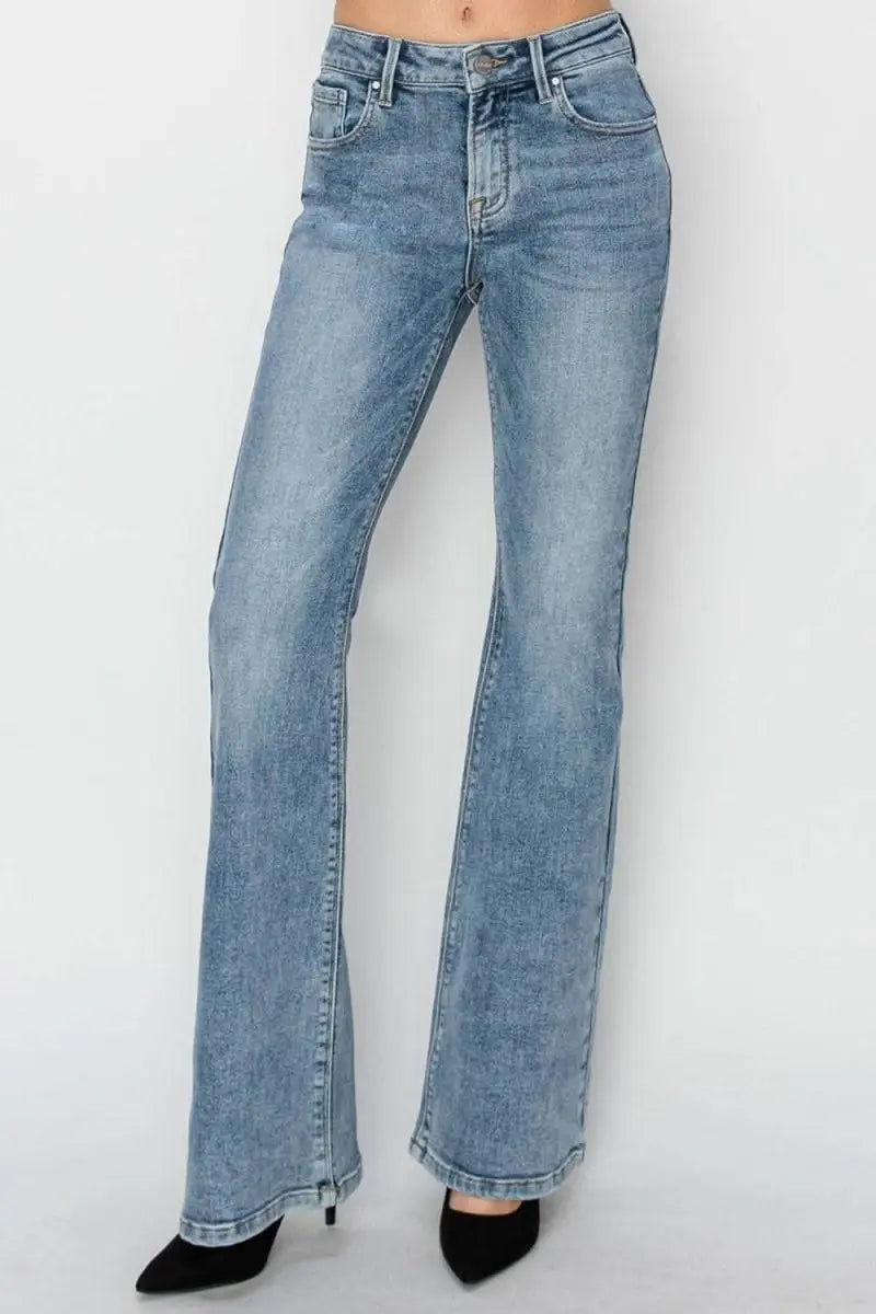 RISEN Full Size Mid Rise Bootcut Jeans - Sleekdenim.com