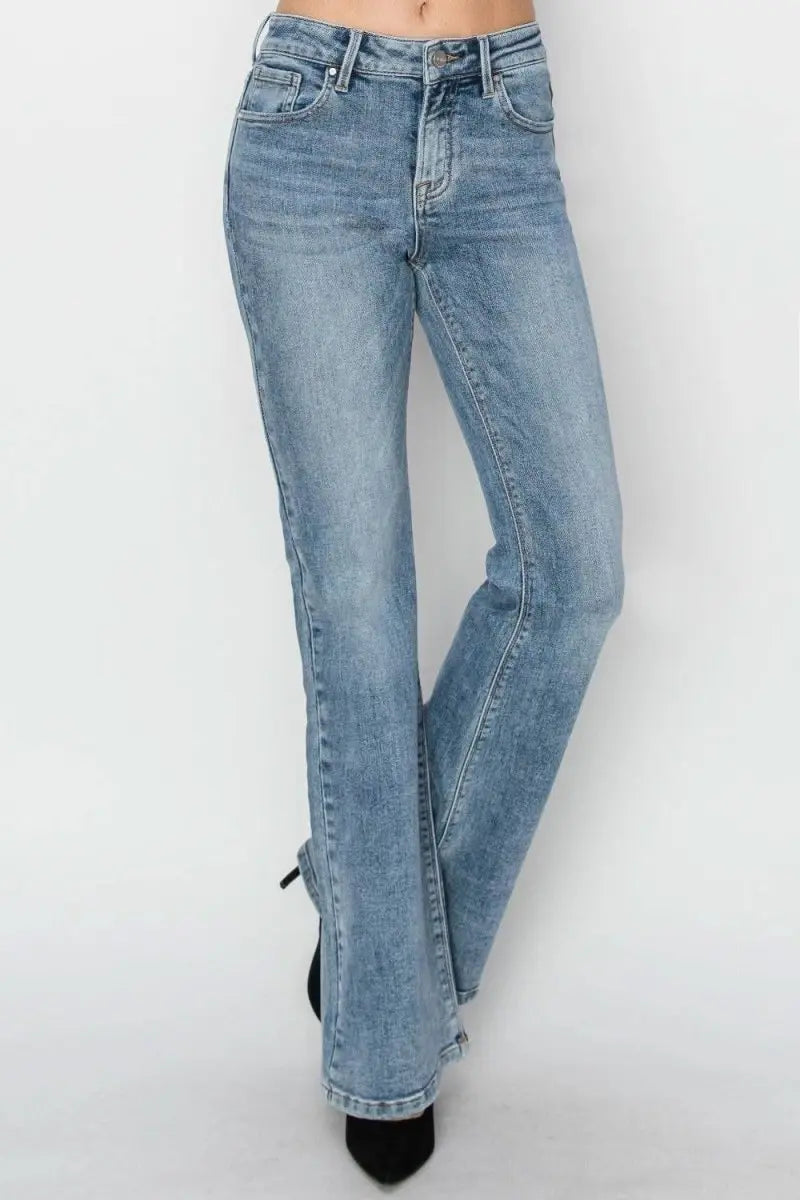 RISEN Full Size Mid Rise Bootcut Jeans - Sleekdenim.com