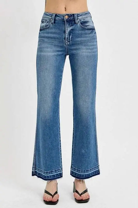 RISEN Full Size Raw Hem Ankle Bootcut Jeans Plus Size - Sleekdenim.com