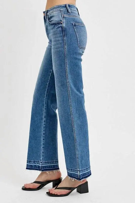 RISEN Full Size Raw Hem Ankle Bootcut Jeans Plus Size - Sleekdenim.com