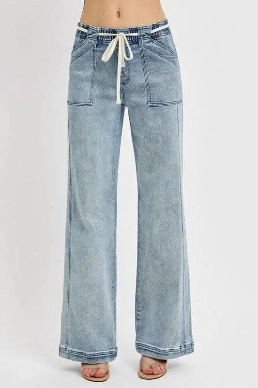 RISEN Full Size Straight Leg Jeans with Pockets Plus Size - Sleekdenim.com