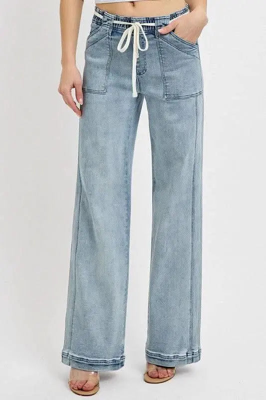 RISEN Full Size Straight Leg Jeans with Pockets Plus Size - Sleekdenim.com