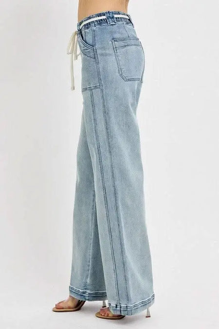 RISEN Full Size Straight Leg Jeans with Pockets Plus Size - Sleekdenim.com