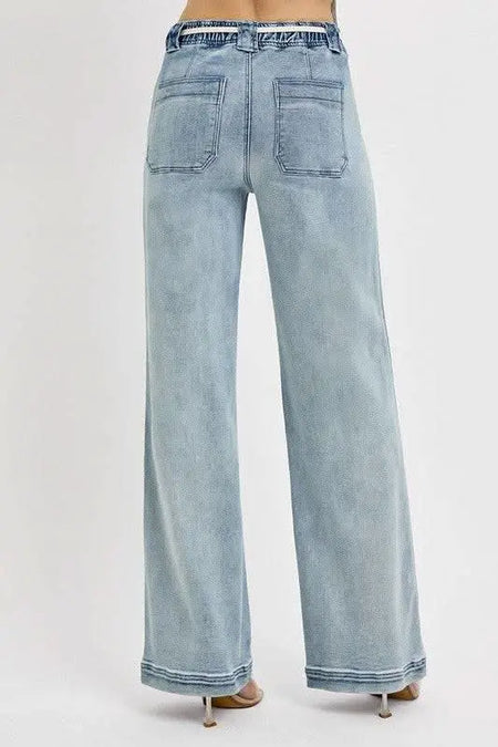 RISEN Full Size Straight Leg Jeans with Pockets Plus Size - Sleekdenim.com