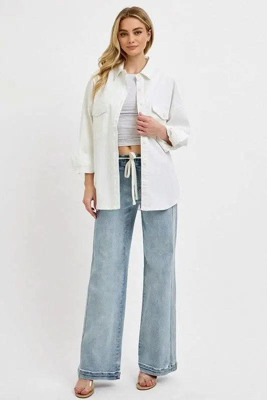 RISEN Full Size Straight Leg Jeans with Pockets Plus Size - Sleekdenim.com