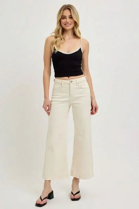 RISEN Full Size Tummy Control Cropped Bootcut Jeans Plus Size - Sleekdenim.com