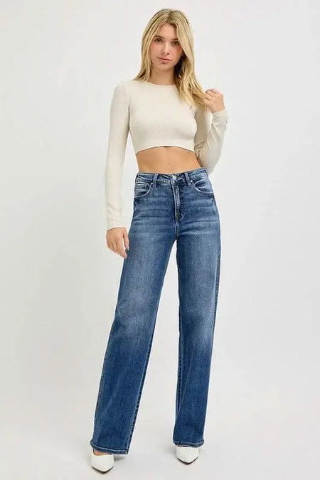 RISEN Full Size Tummy Control High Rise Jeans - Sleekdenim.com