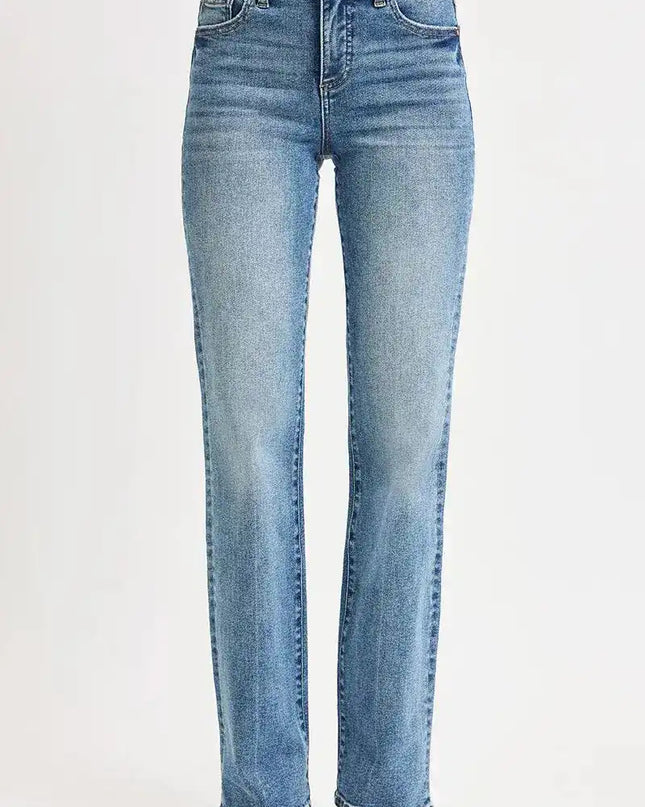 RISEN Full Size Tummy Control High Rise Straight Jeans Plus Size - Sleekdenim.com