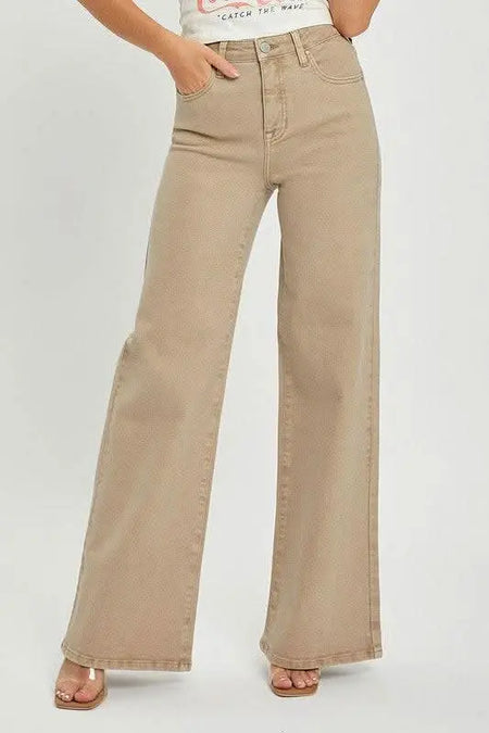 RISEN Full Size Tummy Control High Rise Wide Leg Jeans Plus Size - Sleekdenim.com