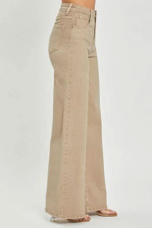 RISEN Full Size Tummy Control High Rise Wide Leg Jeans Plus Size - Sleekdenim.com