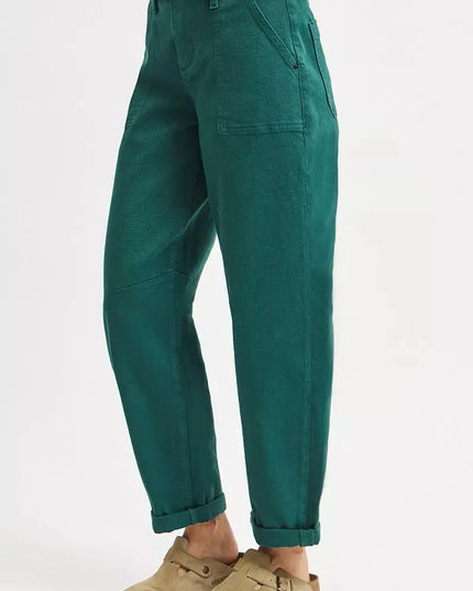 RISEN High Rise Ankle Cuffed Barrel Pants - Sleekdenim.com