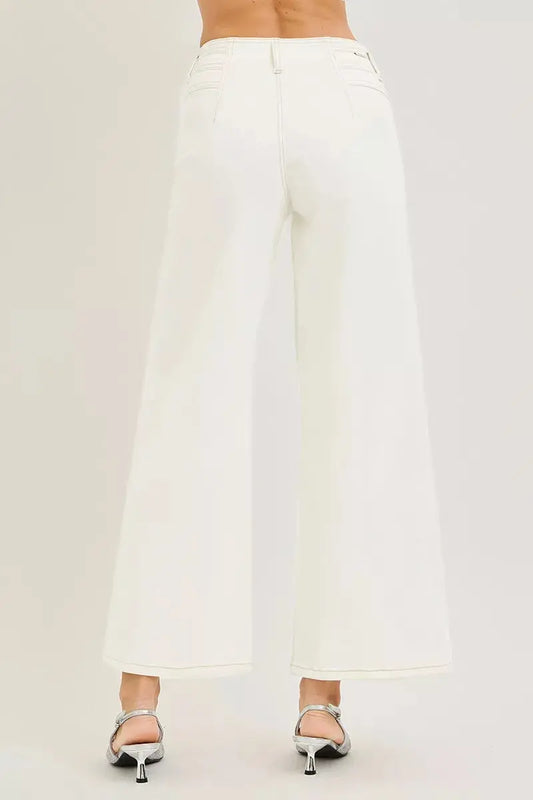 RISEN High Rise Ankle Length Wide Leg Pants PWA21292