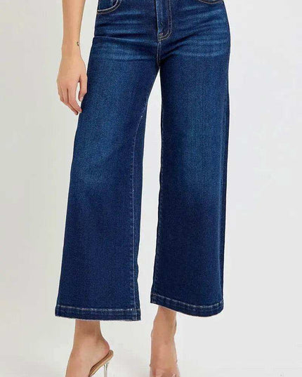 RISEN High Rise Crop Wide Jeans - Sleekdenim.com