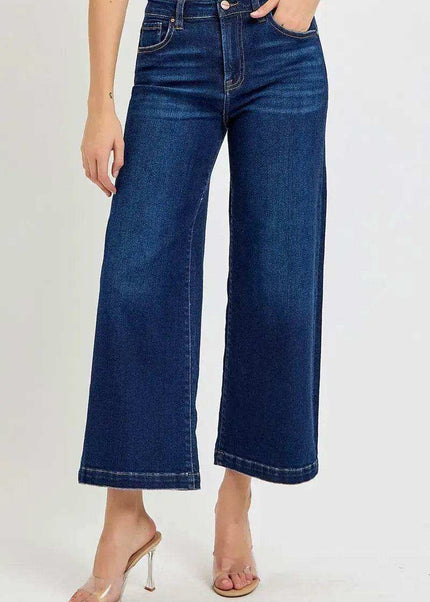 RISEN High Rise Crop Wide Jeans - Sleekdenim.com