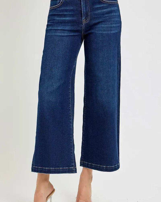 RISEN High Rise Crop Wide Jeans - Sleekdenim.com