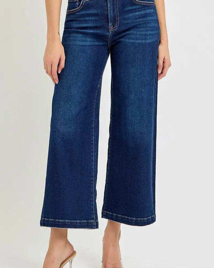 RISEN High Rise Crop Wide Jeans - Sleekdenim.com