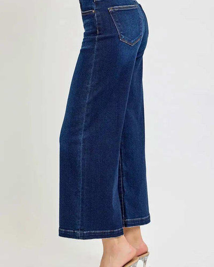 RISEN High Rise Crop Wide Jeans - Sleekdenim.com
