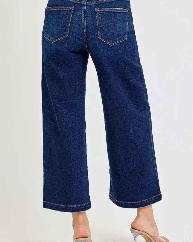 RISEN High Rise Crop Wide Jeans - Sleekdenim.com