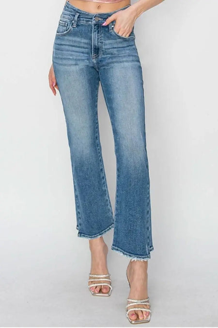 RISEN High Rise Slim Straight Jeans - Sleekdenim.com