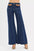 RISEN High Rise Wide Flare Jeans with Front Leather Pocket Detail