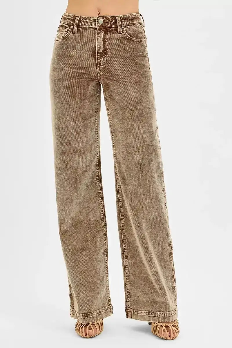 RISEN High Rise Wide Leg Corduroy Jeans - Sleekdenim.com