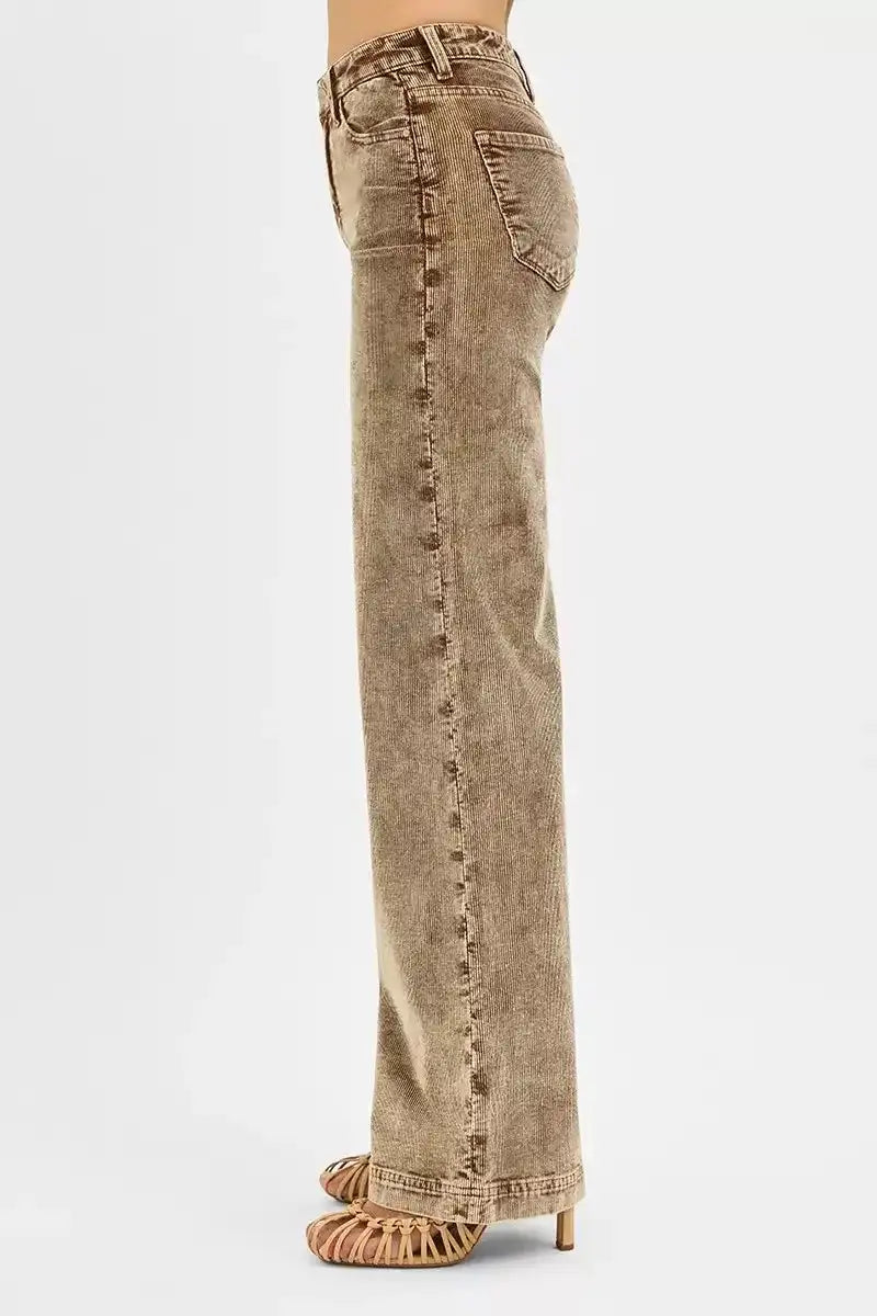 RISEN High Rise Wide Leg Corduroy Jeans - Sleekdenim.com