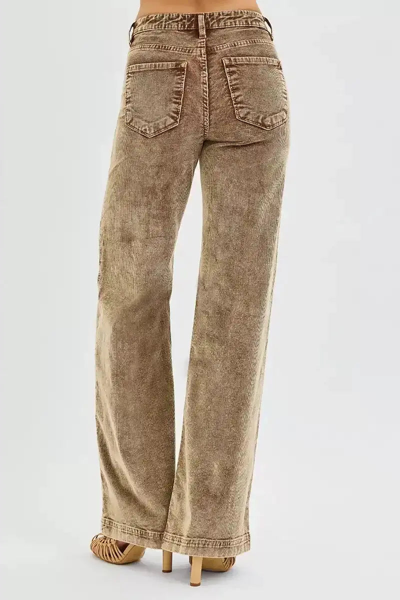 RISEN High Rise Wide Leg Corduroy Jeans - Sleekdenim.com