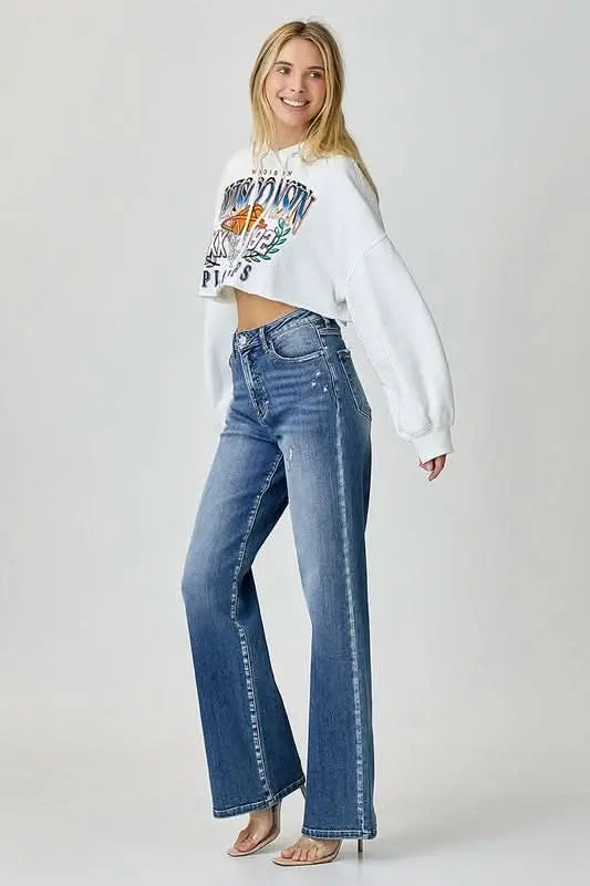 RISEN High Waist Jeans with Pockets - Sleekdenim.com