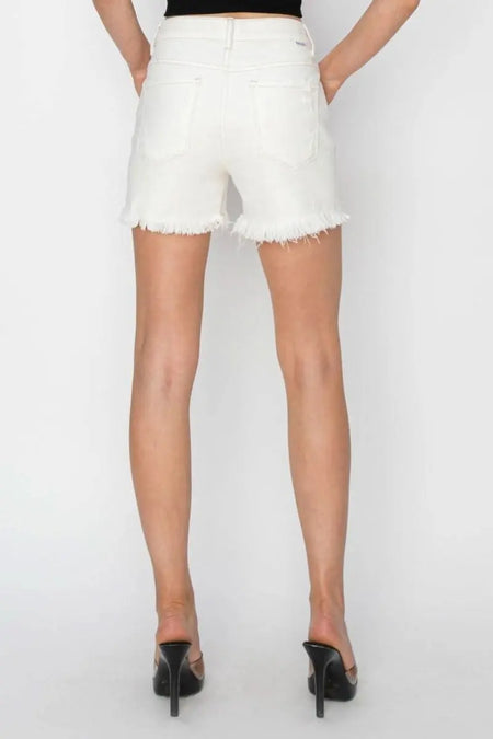 RISEN High Waist Ripped Denim Shorts - Sleekdenim.com