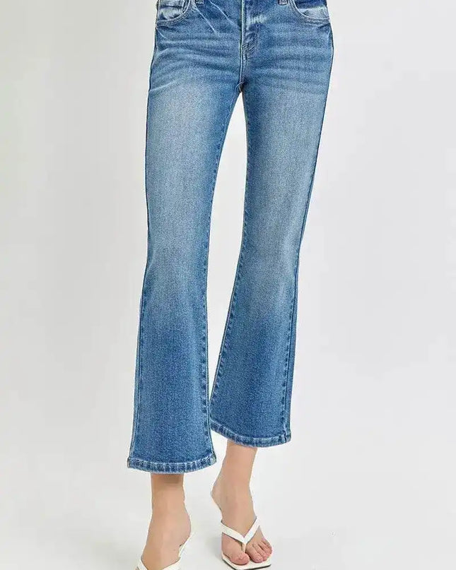 RISEN Low Rise Crop Flare Jeans - Sleekdenim.com