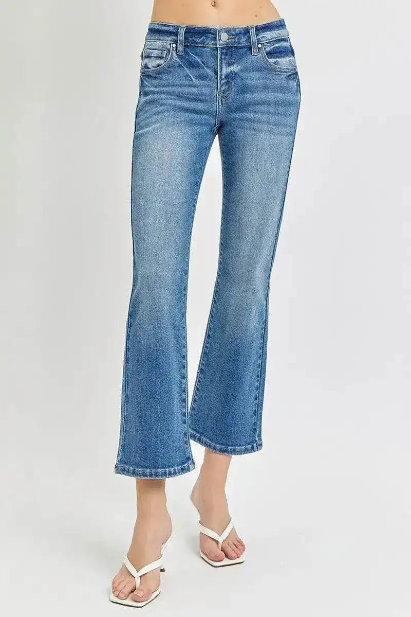 RISEN Low Rise Crop Flare Jeans - Sleekdenim.com
