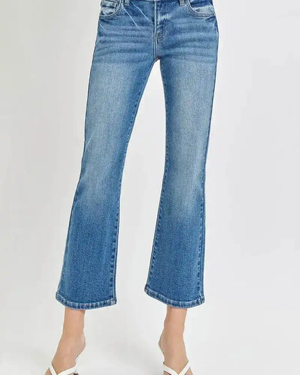 RISEN Low Rise Crop Flare Jeans - Sleekdenim.com