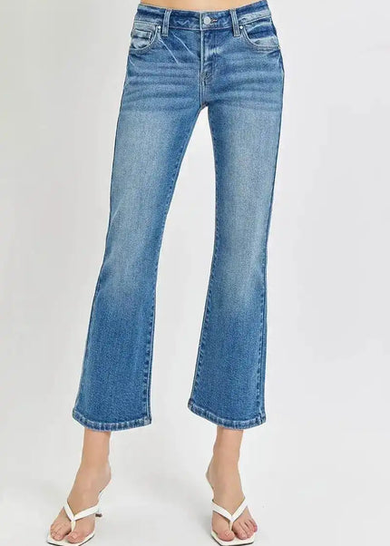 RISEN Low Rise Crop Flare Jeans - Sleekdenim.com