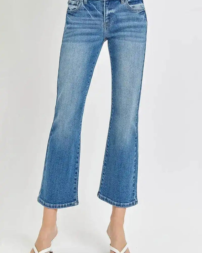 RISEN Low Rise Crop Flare Jeans - Sleekdenim.com