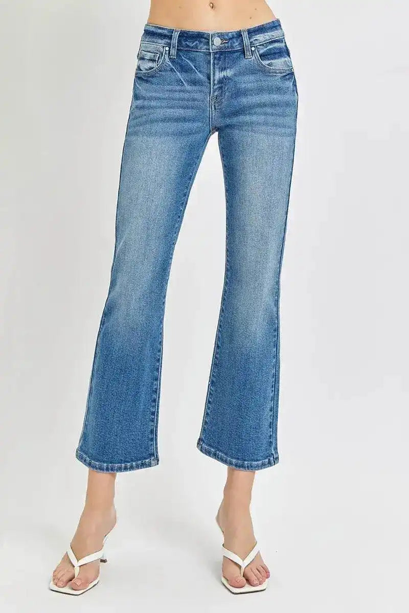 RISEN Low Rise Crop Flare Jeans - Sleekdenim.com