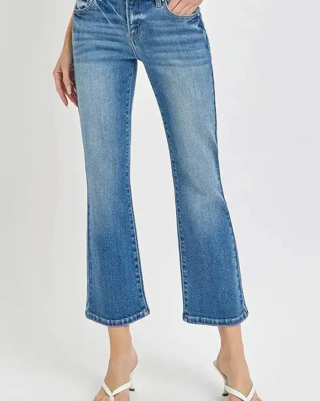 RISEN Low Rise Crop Flare Jeans - Sleekdenim.com
